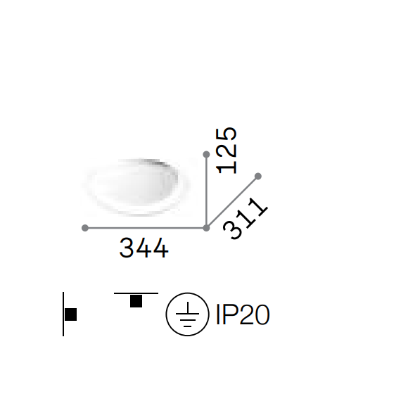 LED Плафон SQUISH PL D34 332406 Ideal Lux | Osvetlenieto.bg