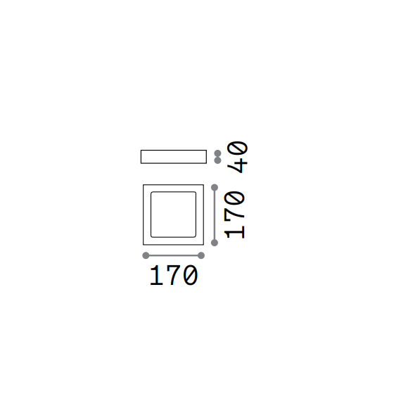 LED Плафон UNIVERSAL PL D17 SQUARE 3000K 138633 Ideal Lux | Osvetlenieto.bg
