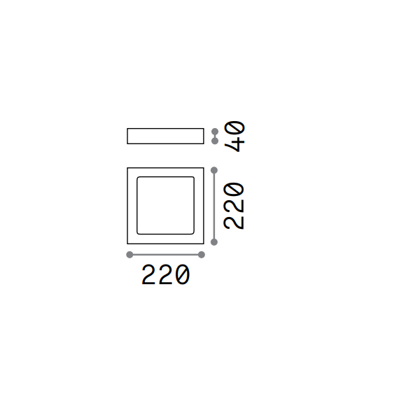 LED Плафон UNIVERSAL PL D22 SQUARE 3000K 138640 Ideal Lux | Osvetlenieto.bg