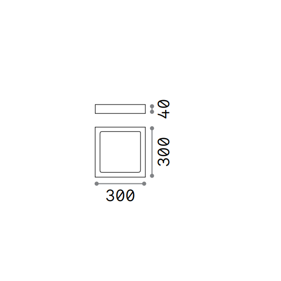 LED Плафон UNIVERSAL PL D30 SQUARE 3000K 138657 Ideal Lux | Osvetlenieto.bg