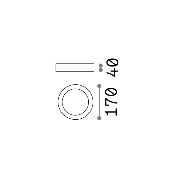 LED Плафон UNIVERSAL PL D17 ROUND 4000K 321776 Ideal Lux | Osvetlenieto.bg