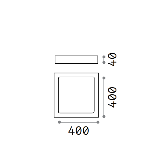 LED Плафон UNIVERSAL PL D40 SQUARE 4000K 321660 Ideal Lux | Osvetlenieto.bg