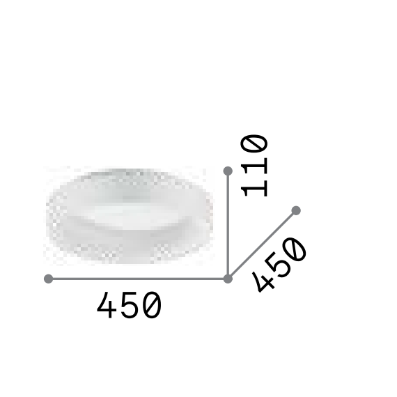 LED Плафон ZIGGY PL D045 BIANCO 293783 Ideal Lux | Osvetlenieto.bg