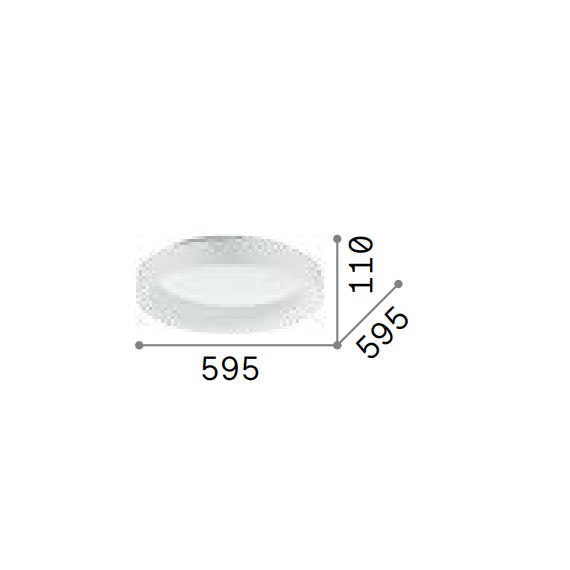 LED Плафон ZIGGY PL D060 NERO 307213 Ideal Lux | Osvetlenieto.bg
