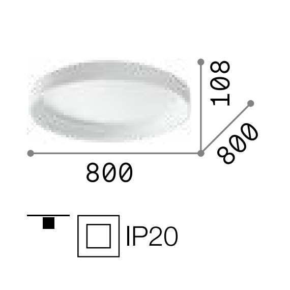 LED Плафон ZIGGY PL D080 BIANCO 317908 Ideal Lux | Osvetlenieto.bg