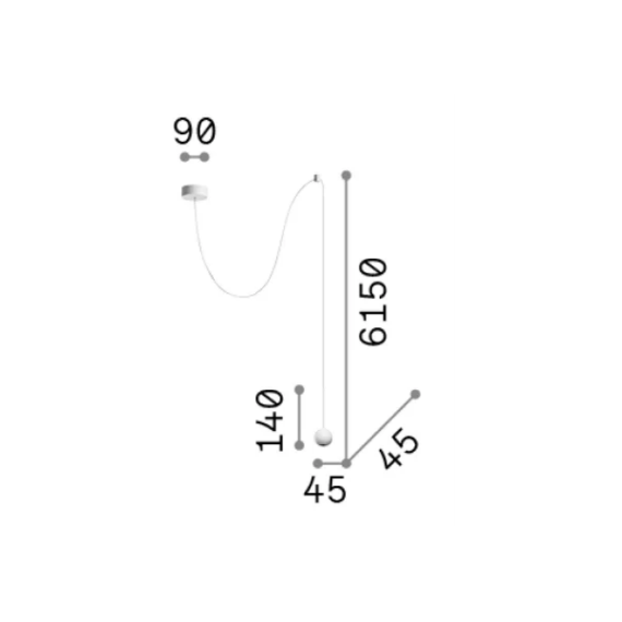 LED Полилей ARCHIMEDE SP SFERA NERO 328355 Ideal Lux | Osvetlenieto.bg