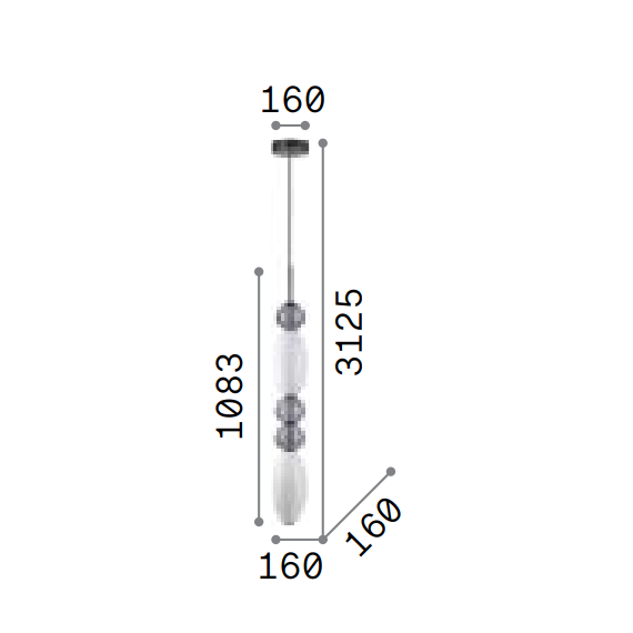 LED Полилей LUMIERE-3 SP 314174 Ideal Lux | Osvetlenieto.bg