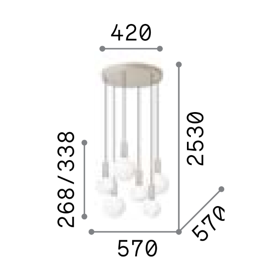 LED Полилей ODEON SP6 ROUND 349237 Ideal Lux | Osvetlenieto.bg