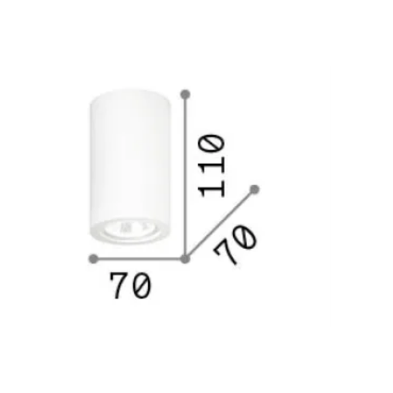 Луна за открит монтаж LOOK PL1 ROUND D70 H110 GESSO 155869 Ideal Lux 1xGU10 | Osvetlenieto.bg