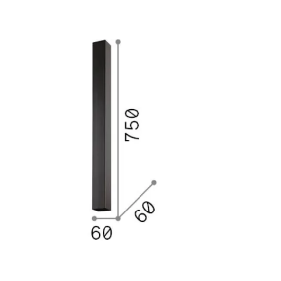 Луна за открит монтаж LOOK PL1 SQUARE D60 H750 BIANCO 234007 Ideal Lux 1xGU10 | Osvetlenieto.bg