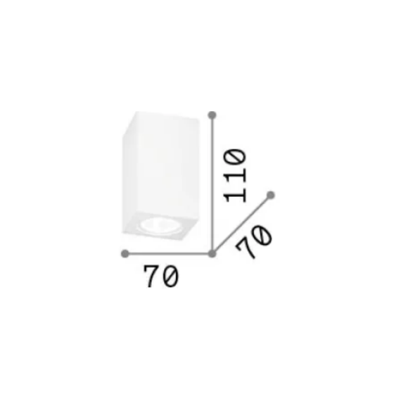 Луна за открит монтаж LOOK PL1 SQUARE D70 H110 GESSO 155791 Ideal Lux 1xGU10 | Osvetlenieto.bg