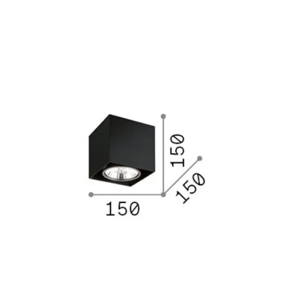 Луна за открит монтаж MOOD PL1 D15 SQUARE NERO 243931 Ideal Lux 1xGU10 | Osvetlenieto.bg