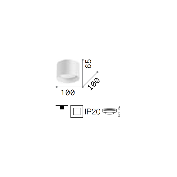 Луна за открит монтаж  SPIKE PL1 ROUND NERO 278704 Ideal Lux 1xGX53 | Osvetlenieto.bg