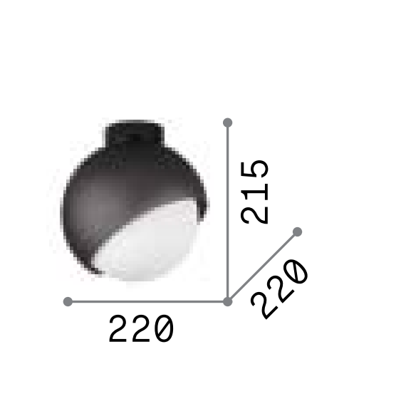 Плафон BLOOM PL1 D22 NERO 366586 Ideal Lux 1xE27 | Osvetlenieto.bg