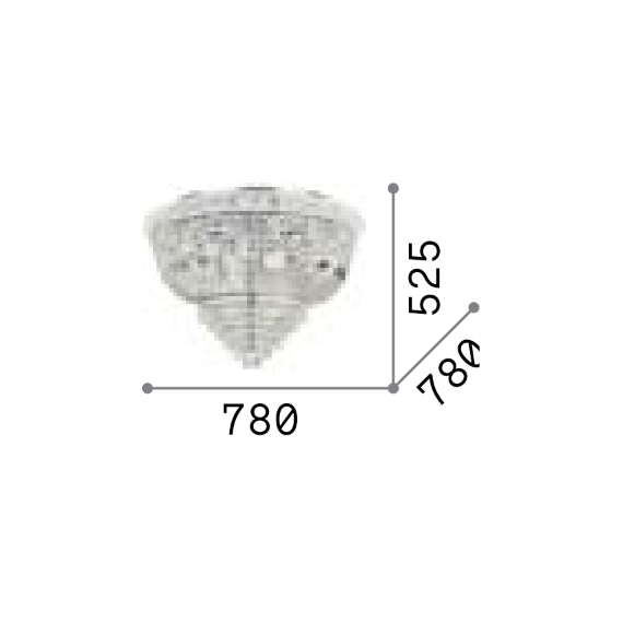 Плафон DUBAI PL24 OTTONE 243498 Ideal Lux 24xE14 | Osvetlenieto.bg