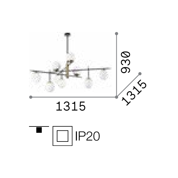 Плафон GOURMET PL9 289489 Ideal Lux 9xE14 | Osvetlenieto.bg