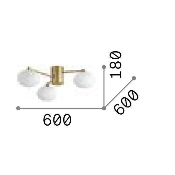 Плафон HERMES PL3 D60 BIANCO 322667 Ideal Lux 3xG9 | Osvetlenieto.bg