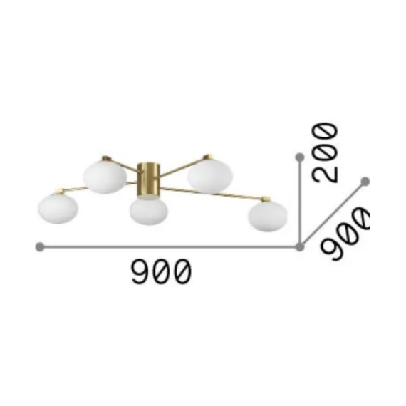 Плафон HERMES PL5 D90 BIANCO 316680 Ideal Lux 5xG9 | Osvetlenieto.bg