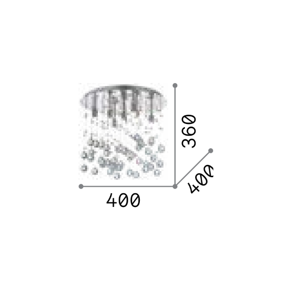 Плафон MOONLIGHT PL8 CROMO 077796 Ideal Lux 8xG9 | Osvetlenieto.bg