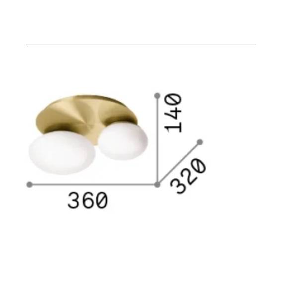 Плафон NINFEA PL2 BIANCO 306957 Ideal Lux 2xGX53 | Osvetlenieto.bg