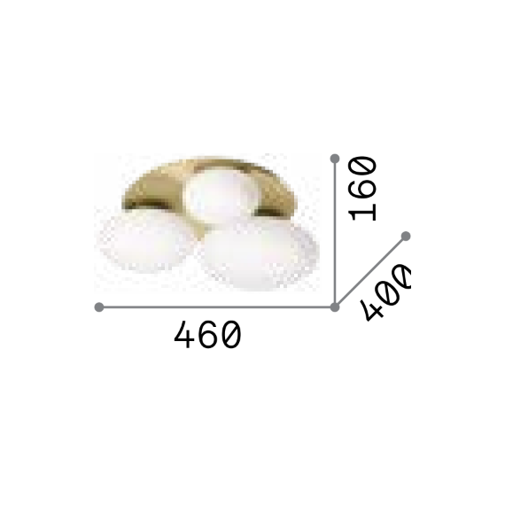 Плафон NINFEA PL3 OTTONE 293660 Ideal Lux 3xGX53 | Osvetlenieto.bg