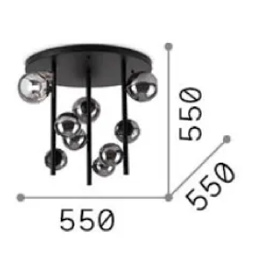 Плафон PERLAGE PL9 BIANCO 328423 Ideal Lux 9xG9 | Osvetlenieto.bg