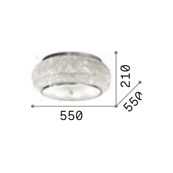 Плафон PASHA' PL10 ORO 100791 Ideal Lux 10xE14 | Osvetlenieto.bg