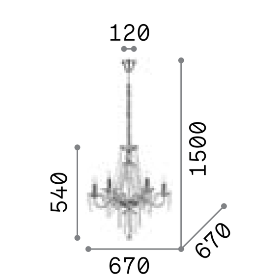 Полилей AMADEUS SP6 168753 Ideal Lux 6xE14 | Osvetlenieto.bg