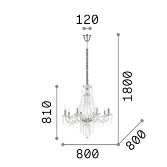 Полилей AMADEUS SP8 168777 Ideal Lux 8xE14 | Osvetlenieto.bg