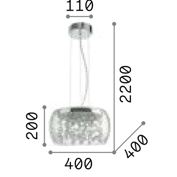 Полилей AUDI-80 SP5 TRASPARENTE 031743 Ideal Lux 5xG9 | Osvetlenieto.bg