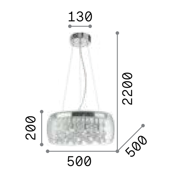 Полилей AUDI-80 SP8 TRASPARENTE 031750 Ideal Lux 8xG9 | Osvetlenieto.bg