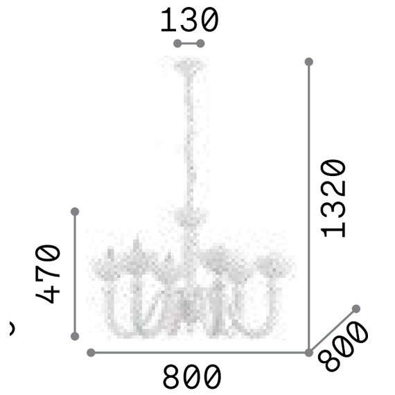 Полилей BON BON SP6 093994 Ideal Lux 6xE14 | Osvetlenieto.bg