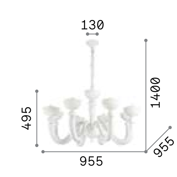 Полилей BON BON SP8 094007 Ideal Lux 8xE14 | Osvetlenieto.bg
