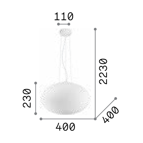 Полилей CANDY SP1 D40 086736 Ideal Lux 1xE27 | Osvetlenieto.bg