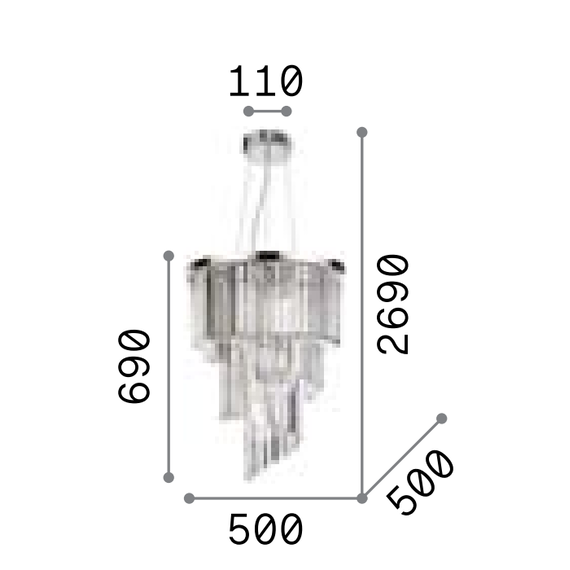 Полилей CARLTON SP12 CROMO 166247 Ideal Lux 12xE14 | Osvetlenieto.bg