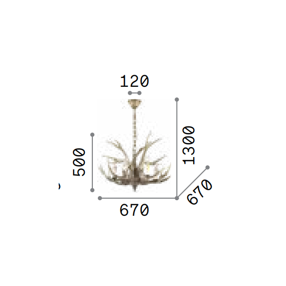 Полилей CHALET SP6 115498 Ideal Lux 6xE14 | Osvetlenieto.bg