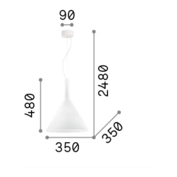 Полилей COCKTAIL SP1 BIG BIANCO 074313 Ideal Lux 1xE27 | Osvetlenieto.bg