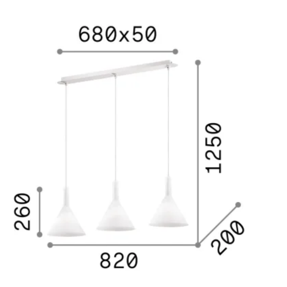 Полилей COCKTAIL SP3 BIANCO 074245 Ideal Lux 3xE14 | Osvetlenieto.bg