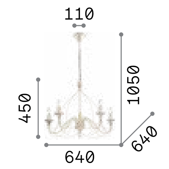 Полилей CORTE SP5 RUGGINE 057187 Ideal Lux 5xE14 | Osvetlenieto.bg