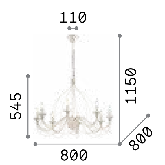 Полилей CORTE SP8 BIANCO 005898 Ideal Lux 8xE14 | Osvetlenieto.bg