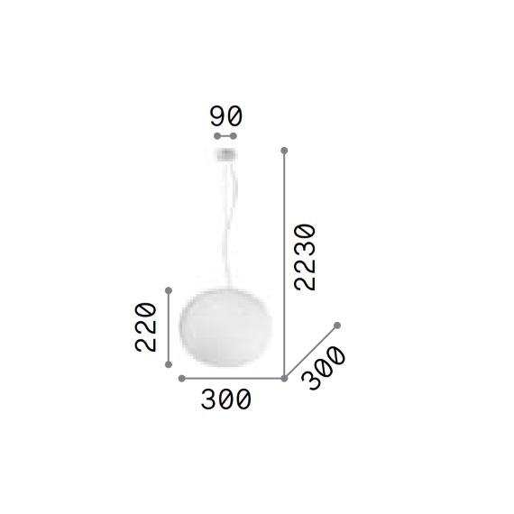 Полилей COTTON SP1 D30 297767 Ideal Lux 1xE27 | Osvetlenieto.bg