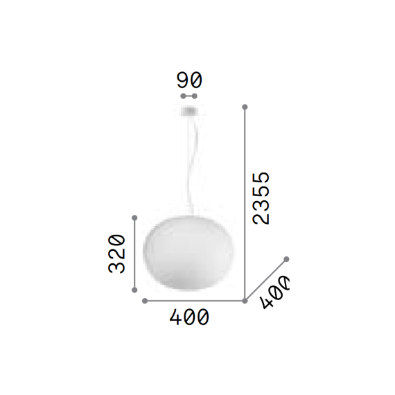Полилей COTTON SP1 D40 327884 Ideal Lux 1xE27 | Osvetlenieto.bg