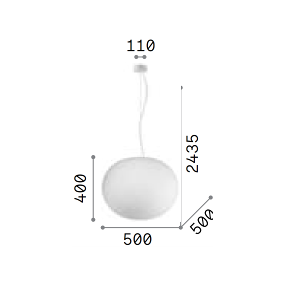 Полилей COTTON SP1 D50 344591 Ideal Lux 1xE27 | Osvetlenieto.bg