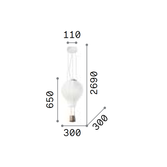 Полилей DREAM BIG SP1 D30 179858 Ideal Lux 1xE27 | Osvetlenieto.bg