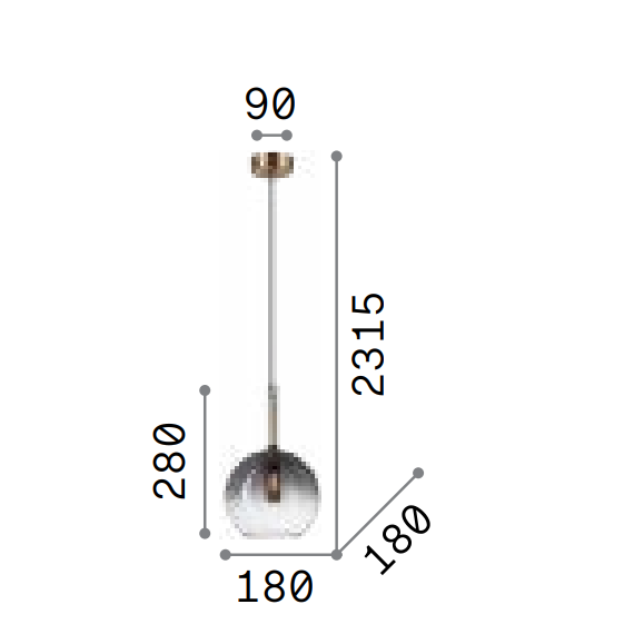 Полилей EMPIRE SP1 SFERA 309811 Ideal Lux 1xG9 | Osvetlenieto.bg