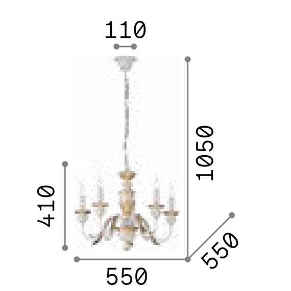 Полилей FIRENZE SP5 ORO 020822 Ideal Lux 5xE14 | Osvetlenieto.bg