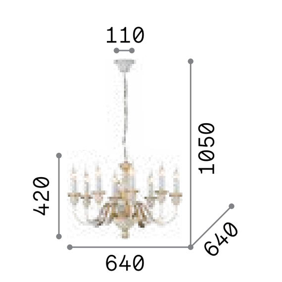 Полилей FIRENZE SP8 ORO 020839 Ideal Lux 8xE14 | Osvetlenieto.bg