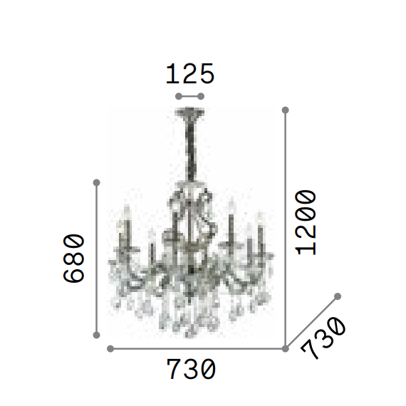 Полилей GIOCONDA SP8 ORO 060514 Ideal Lux 8xE14 | Osvetlenieto.bg
