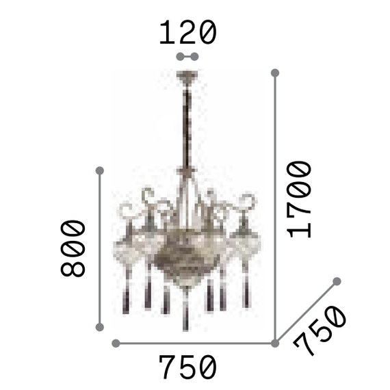 Полилей HAREM SP9 116006 Ideal Lux 9xE27 | Osvetlenieto.bg