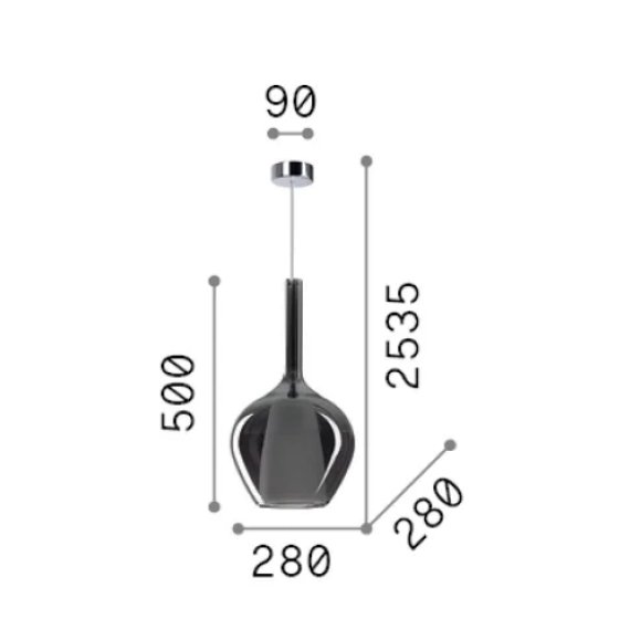 Полилей KALIQUE-1 SP1 D28 FUME' 359465 Ideal Lux 1xE27 | Osvetlenieto.bg